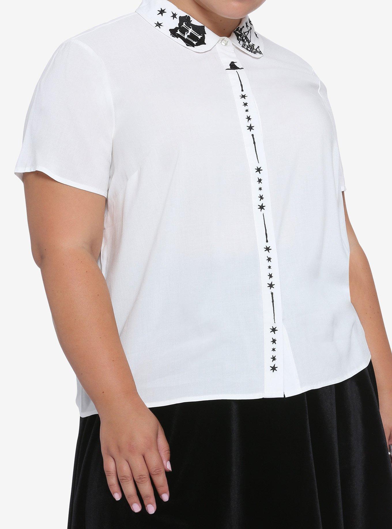 Harry Potter Embroidered Woven Button-Up Plus Size, MULTI, hi-res