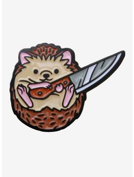 Hedgehog With Knife Enamel Pin, , hi-res