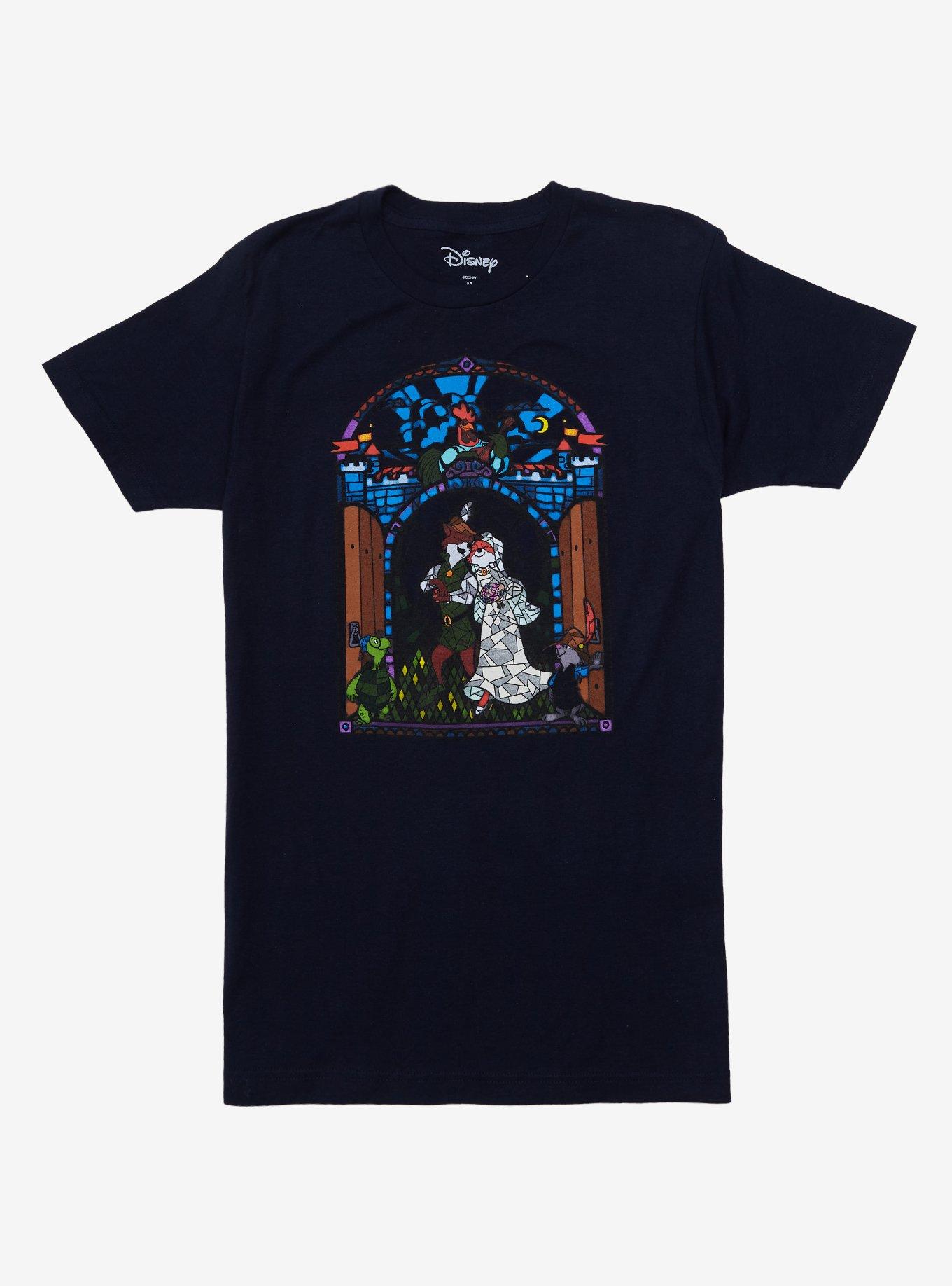 Disney Robin Hood Stained Glass Women's T-Shirt - BoxLunch Exclusive, RED, hi-res