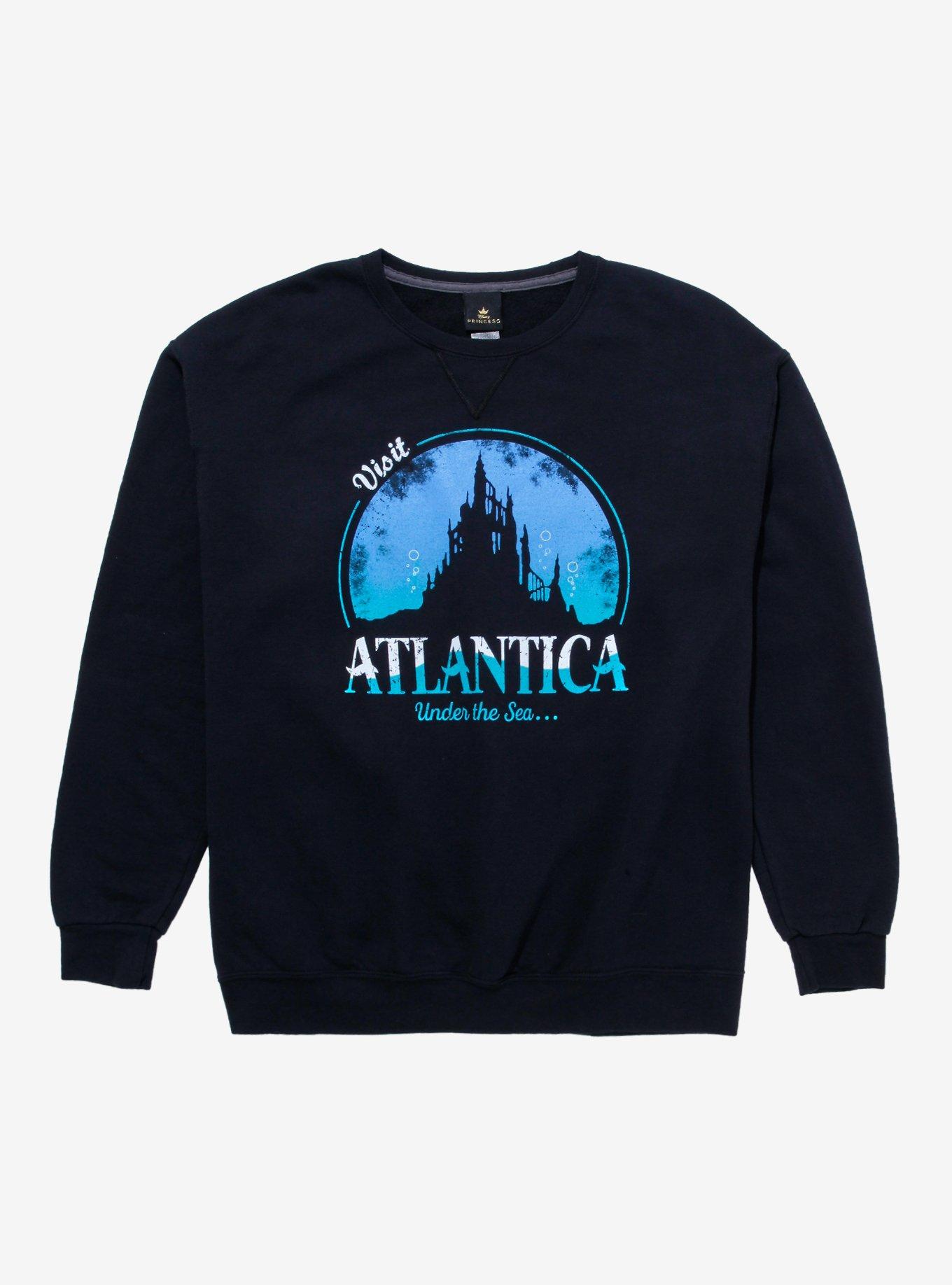 Disney The Little Mermaid Visit Atlantica Women's Crewneck - BoxLunch Exclusive, PURPLE, hi-res