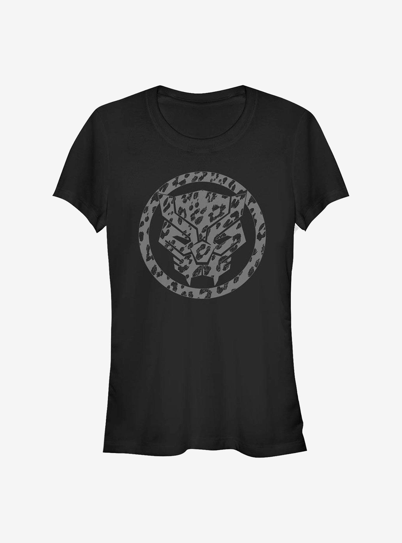 Marvel Black Panther Panther Icon Leopard Fill Girls T-Shirt, BLACK, hi-res