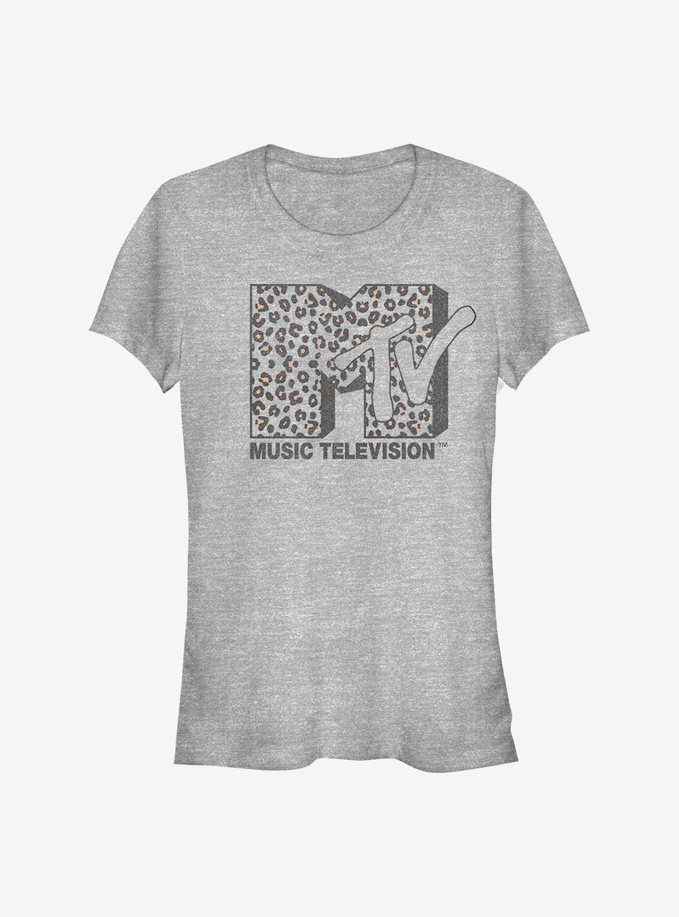 MTV Leopard Logo Girls T-Shirt, ATH HTR, hi-res