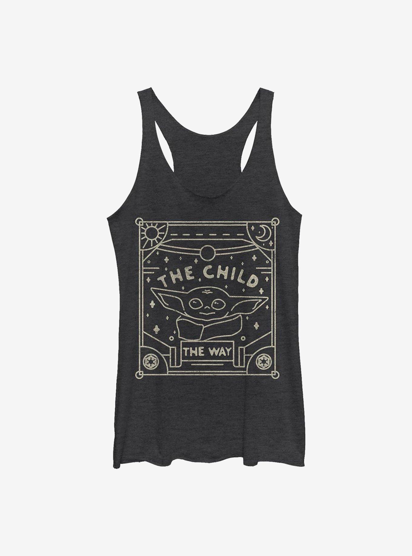 Star Wars The Mandalorian Child Tarot Girls Tank, BLK HTR, hi-res