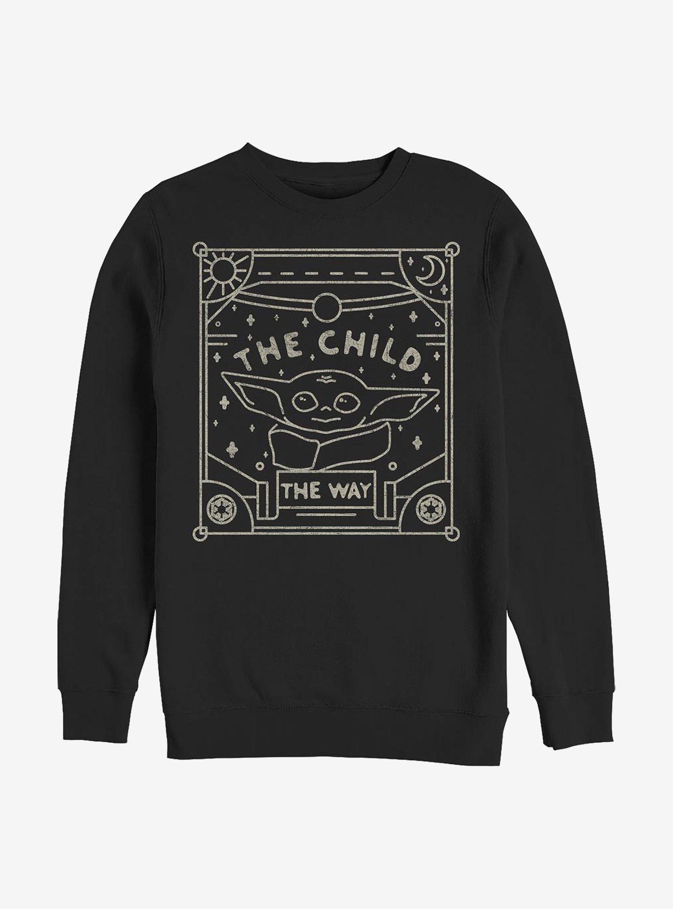 Star Wars The Mandalorian Child Tarot Crew Sweatshirt, BLACK, hi-res