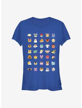 Nintendo Animal Crossing Character Heads Girls T-Shirt, ROYAL, hi-res