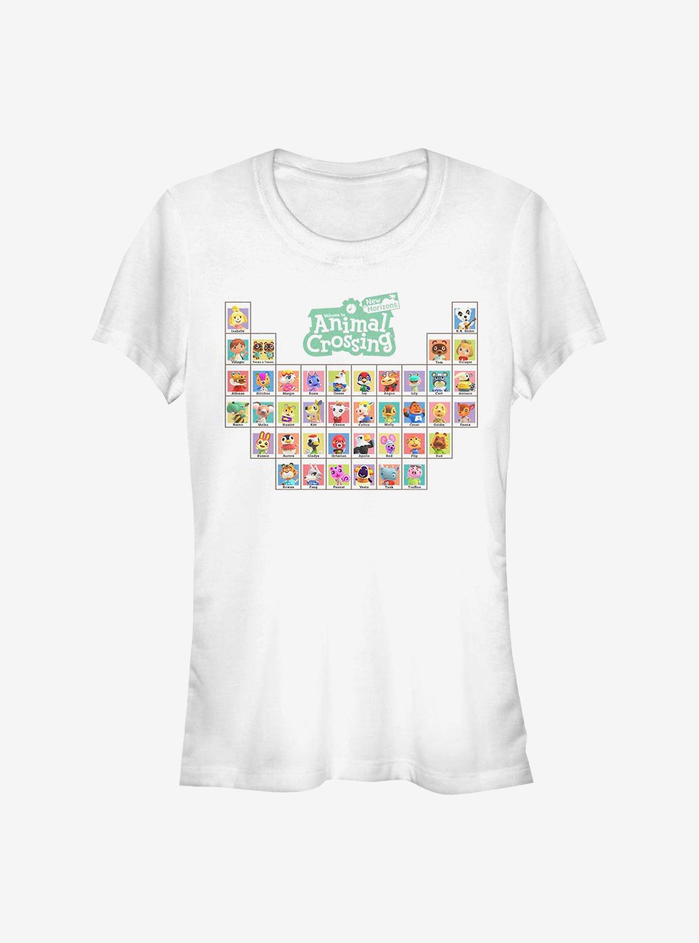 Animal Crossing: New Horizons Table Of Villagers Girls T-Shirt, WHITE, hi-res