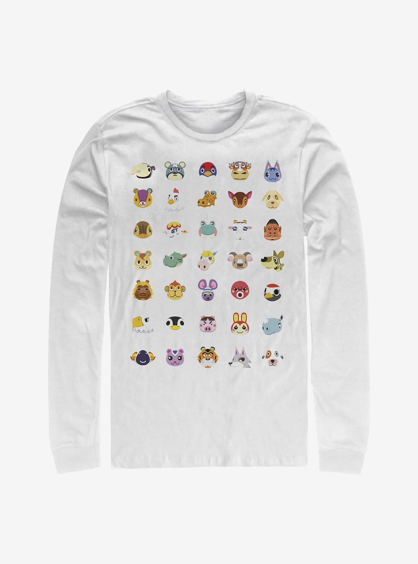 Nintendo Animal Crossing Character Heads Long-Sleeve T-Shirt, WHITE, hi-res