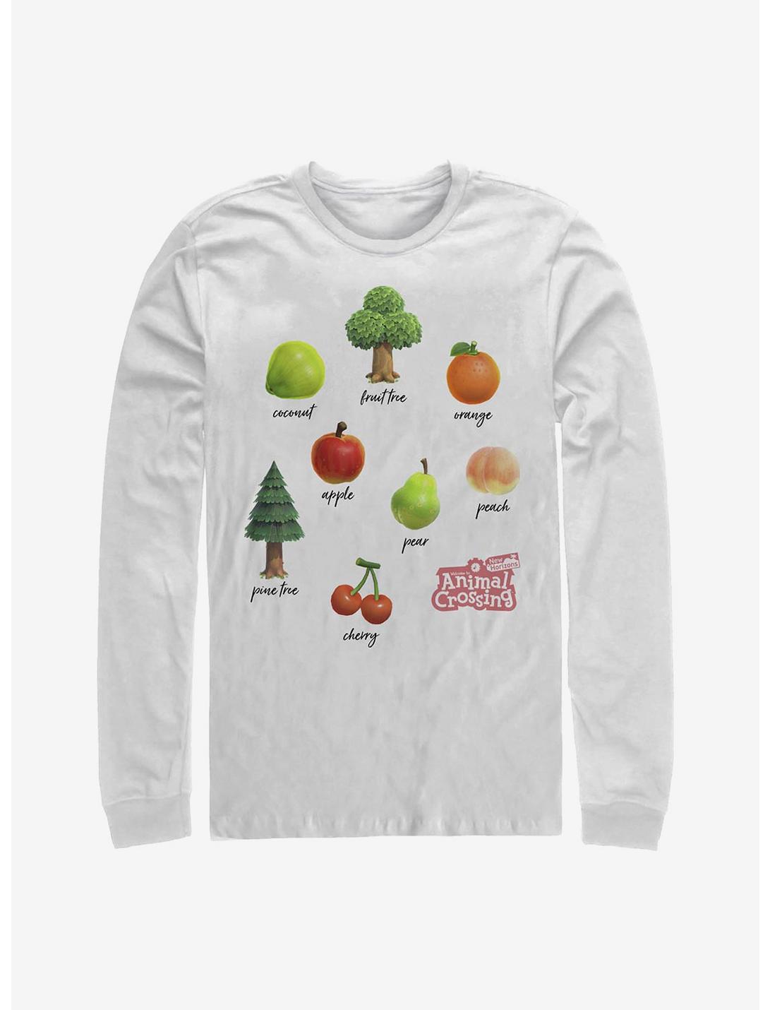 Nintendo Animal Crossing Fruits And Trees Long-Sleeve T-Shirt, WHITE, hi-res