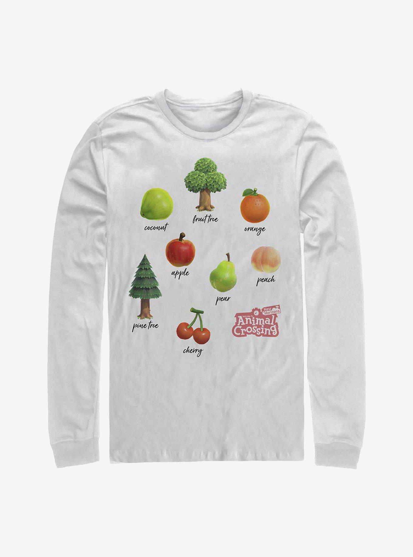 Nintendo Animal Crossing Fruits And Trees Long-Sleeve T-Shirt, WHITE, hi-res