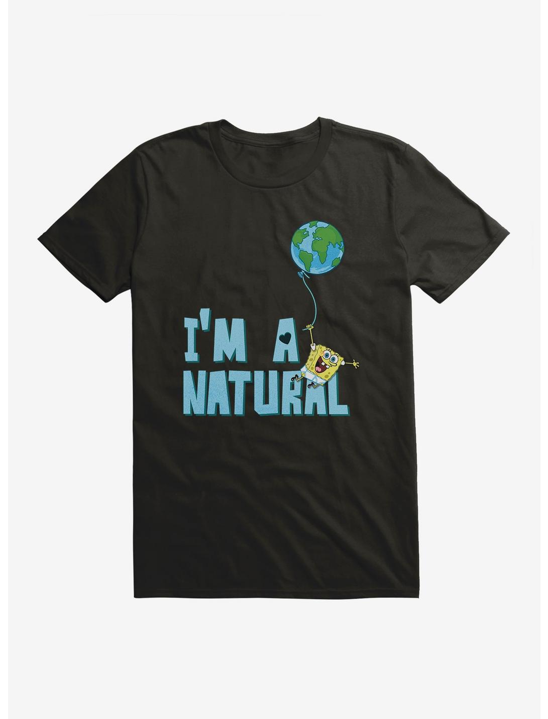 SpongeBob SquarePants Earth Day I'm A Natural T-Shirt, BLACK, hi-res