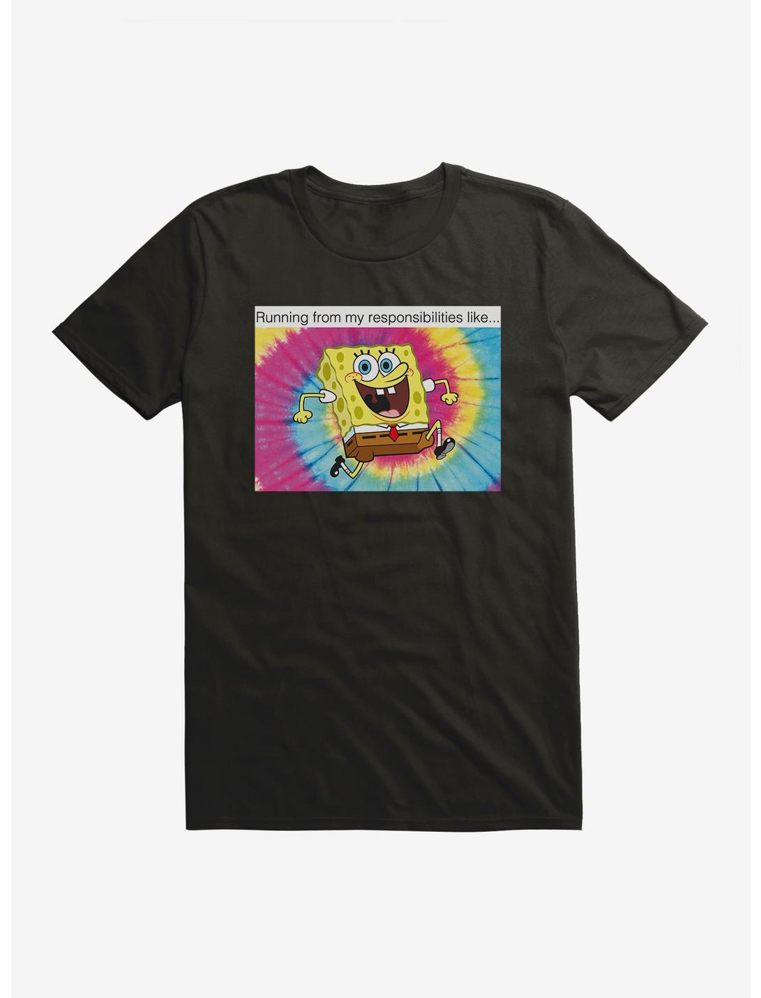 SpongeBob SquarePants Running From Responsibilities Meme T-Shirt | BoxLunch