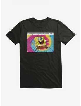SpongeBob SquarePants Running From Responsibilities Meme T-Shirt, , hi-res
