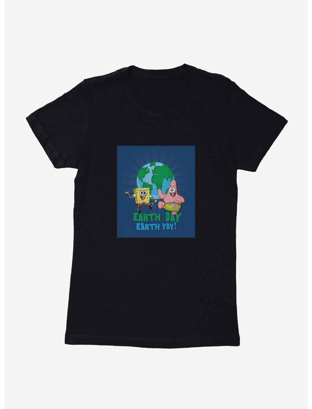 SpongeBob SquarePants Earth Day Earth Yay! Womens T-Shirt, BLACK, hi-res