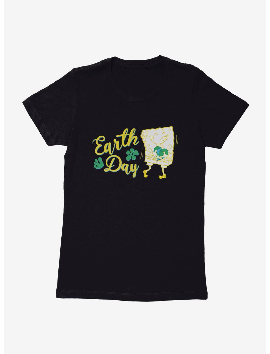 SpongeBob SquarePants Earth Day Gold Sketch Womens T-Shirt, BLACK, hi-res