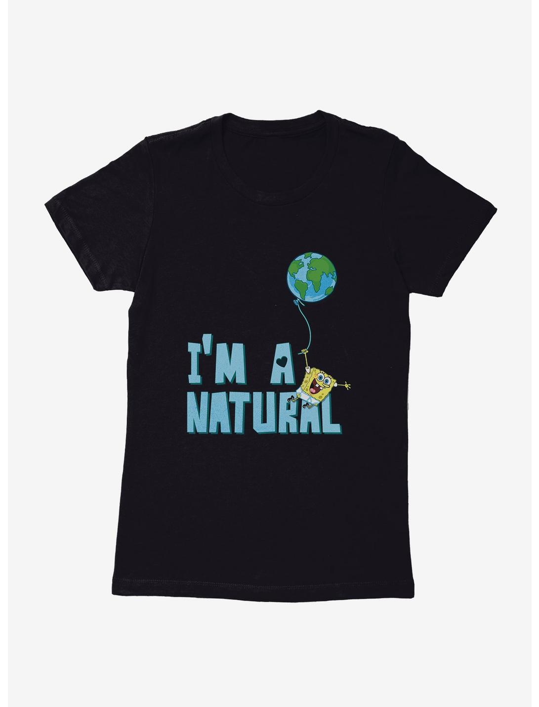 SpongeBob SquarePants Earth Day I'm A Natural Womens T-Shirt, BLACK, hi-res