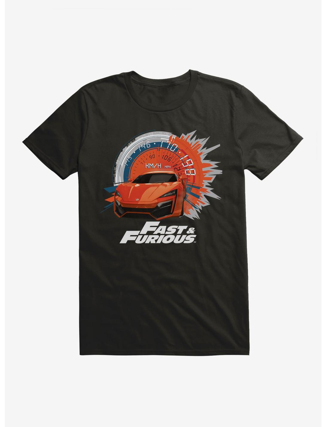 Fast & Furious Orange Car Gauge T-Shirt, BLACK, hi-res