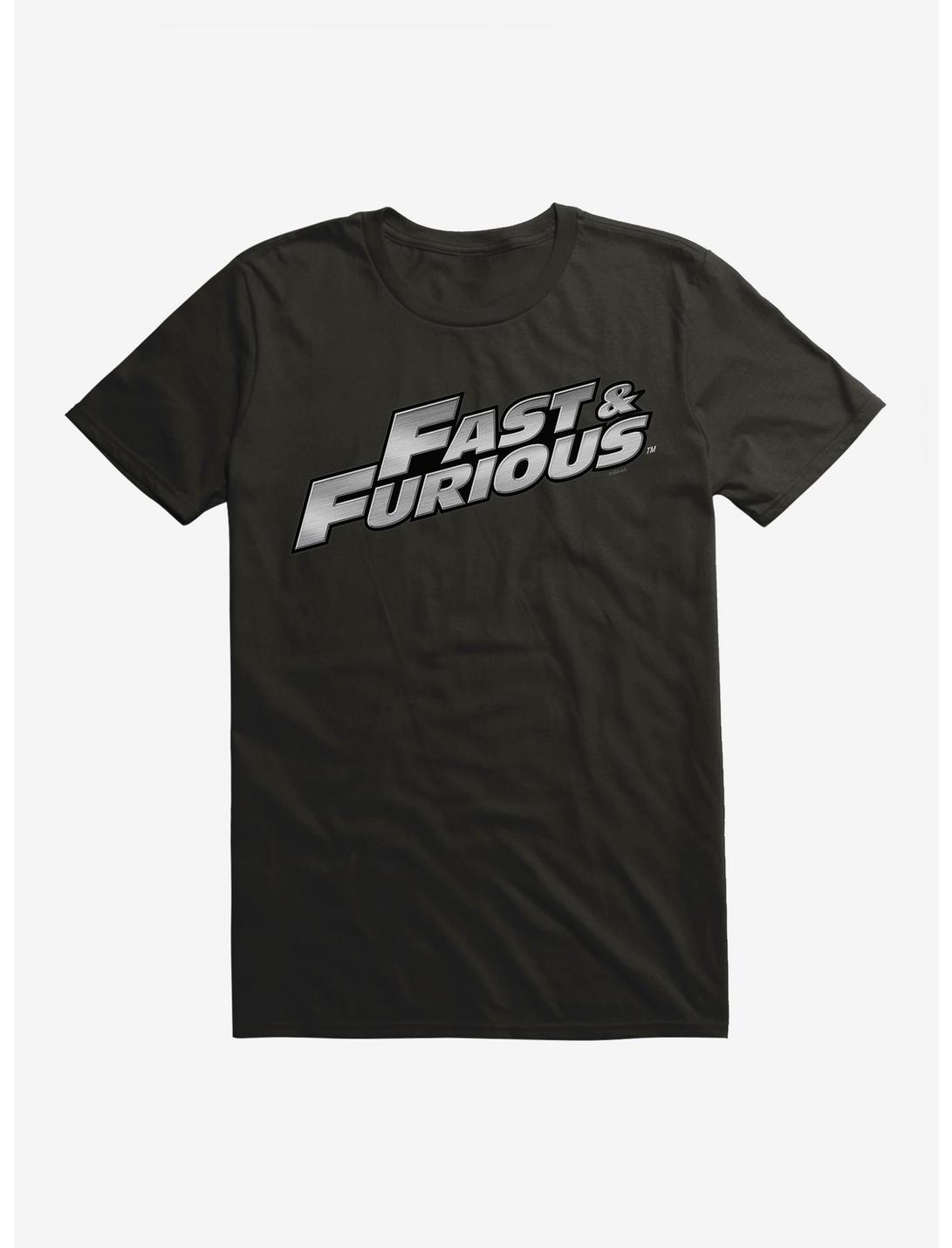 Fast & Furious Title Metallic Script T-Shirt, BLACK, hi-res