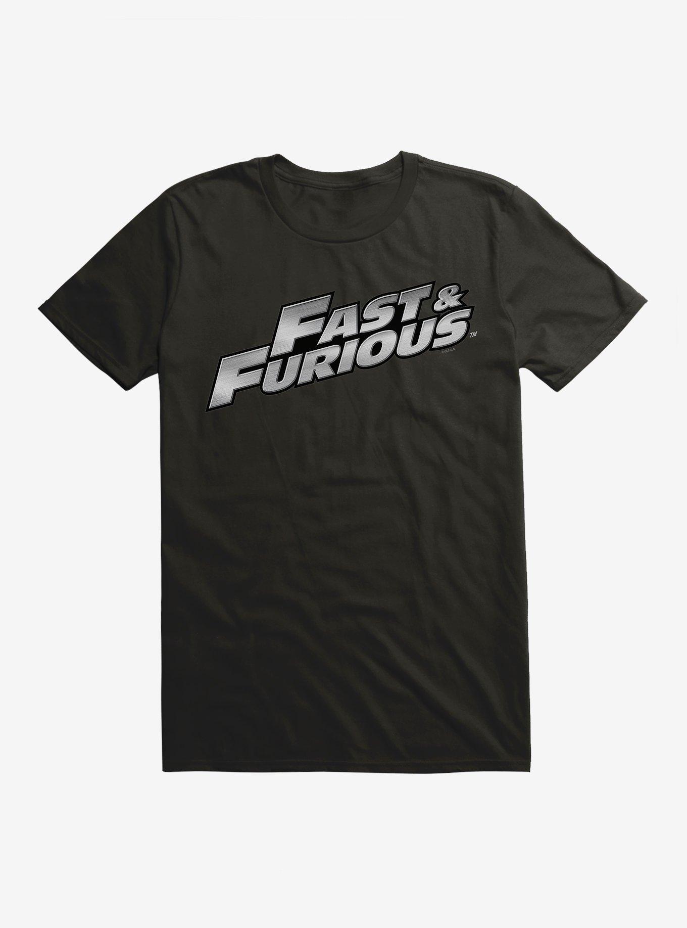Fast & Furious Title Metallic Script T-Shirt, BLACK, hi-res