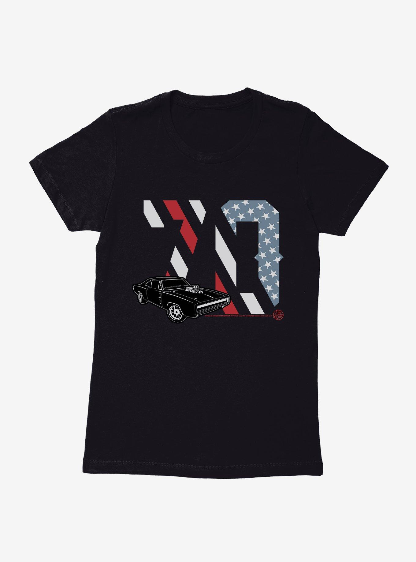 Fast & Furious 1970 Charger Patriotic Womens T-Shirt, BLACK, hi-res