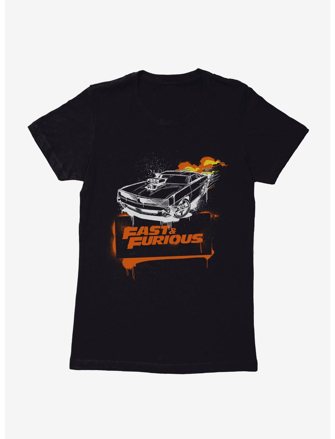 Fast & Furious Flames Sketch Womens T-Shirt, , hi-res
