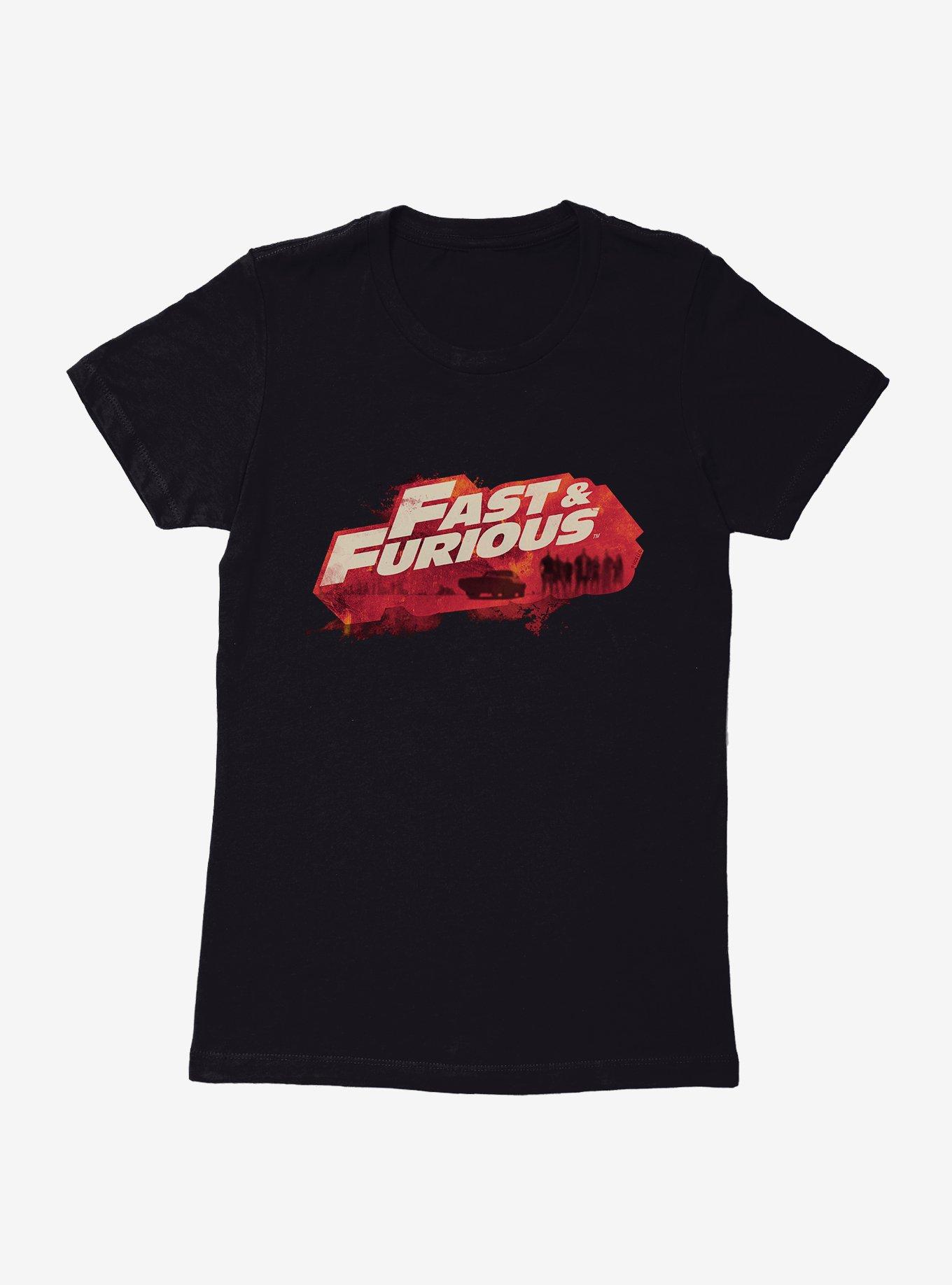 Fast & Furious Title Script Fill Womens T-Shirt, BLACK, hi-res
