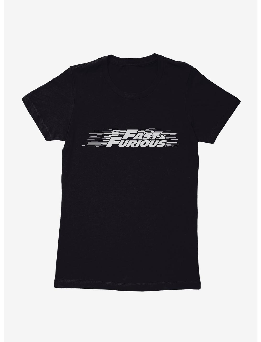 Fast & Furious Title Script Stack Womens T-Shirt, BLACK, hi-res