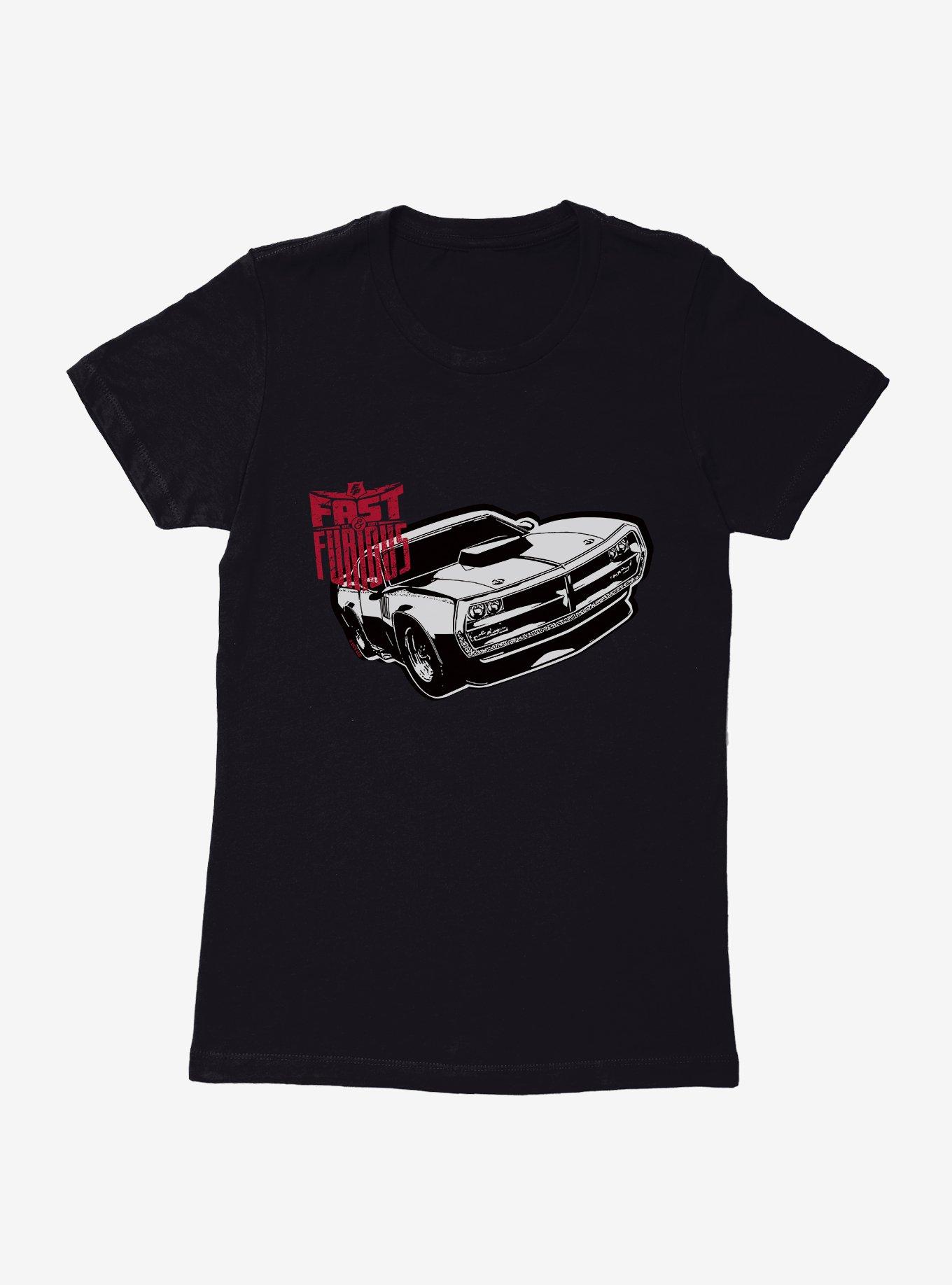 Fast & Furious Car Stencil Womens T-Shirt, BLACK, hi-res
