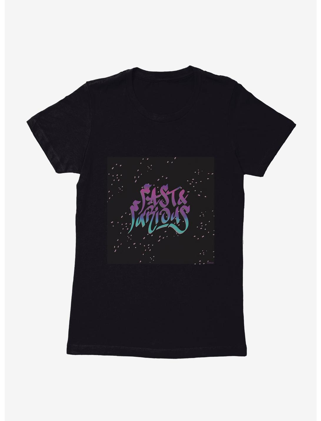 Fast & Furious Title Grafitti Womens T-Shirt, BLACK, hi-res