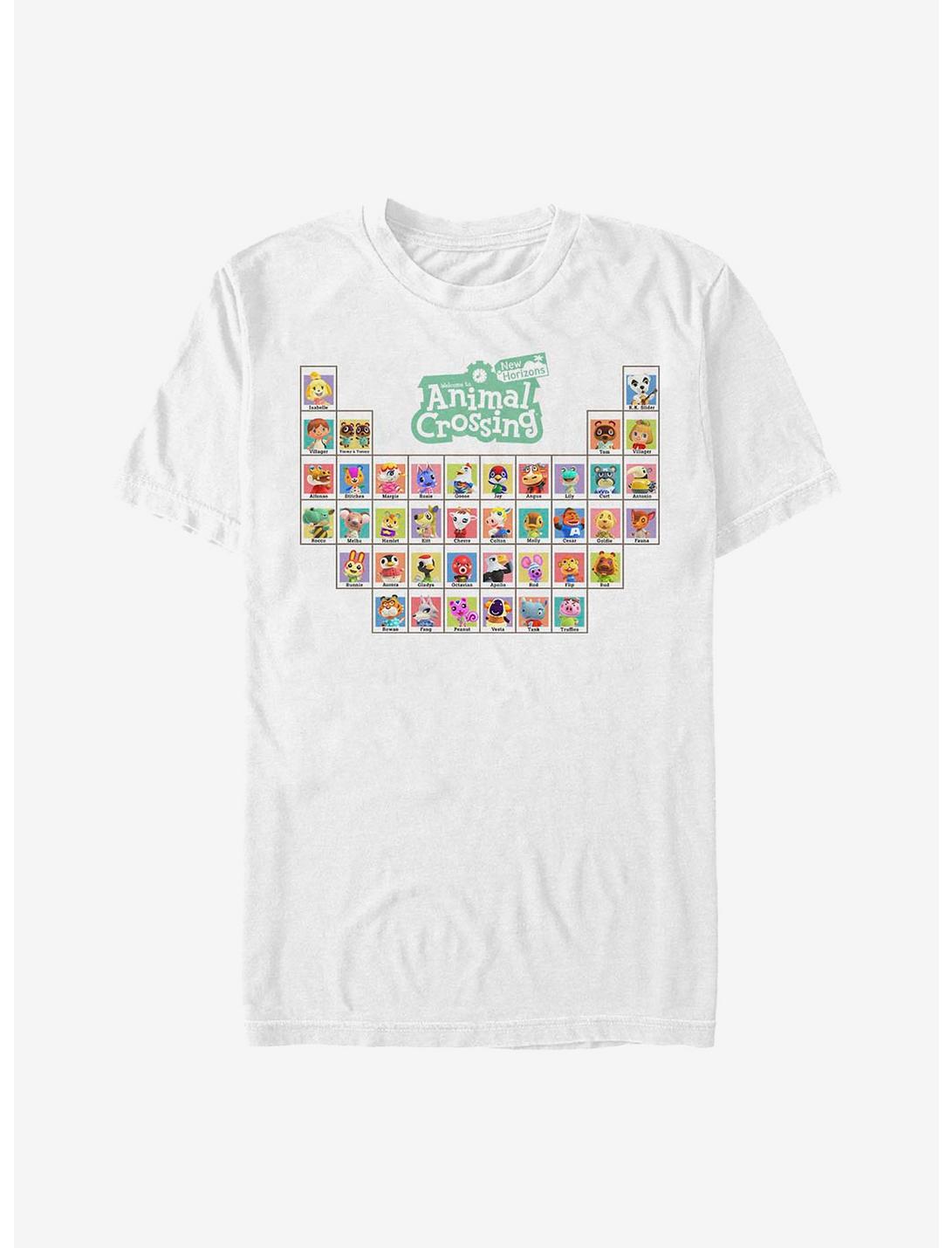 Animal Crossing: New Horizons Periodic Table Of Villagers T-Shirt, WHITE, hi-res