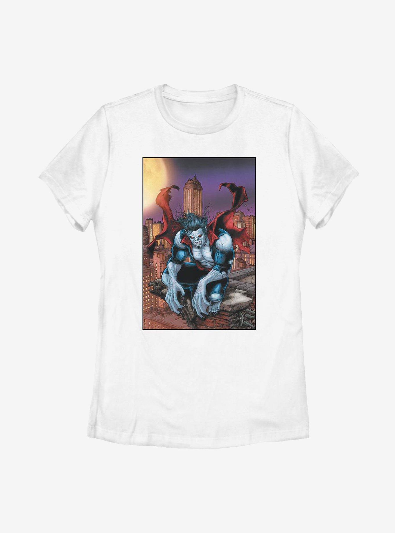Marvel Morbius The Living Vampire Comic Womens T-Shirt, WHITE, hi-res