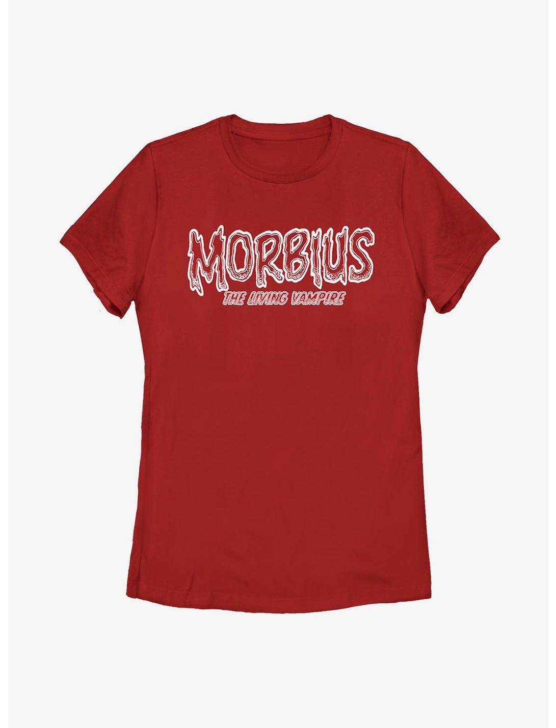 Marvel Morbius The Living Vampire Script Womens T-Shirt, RED, hi-res
