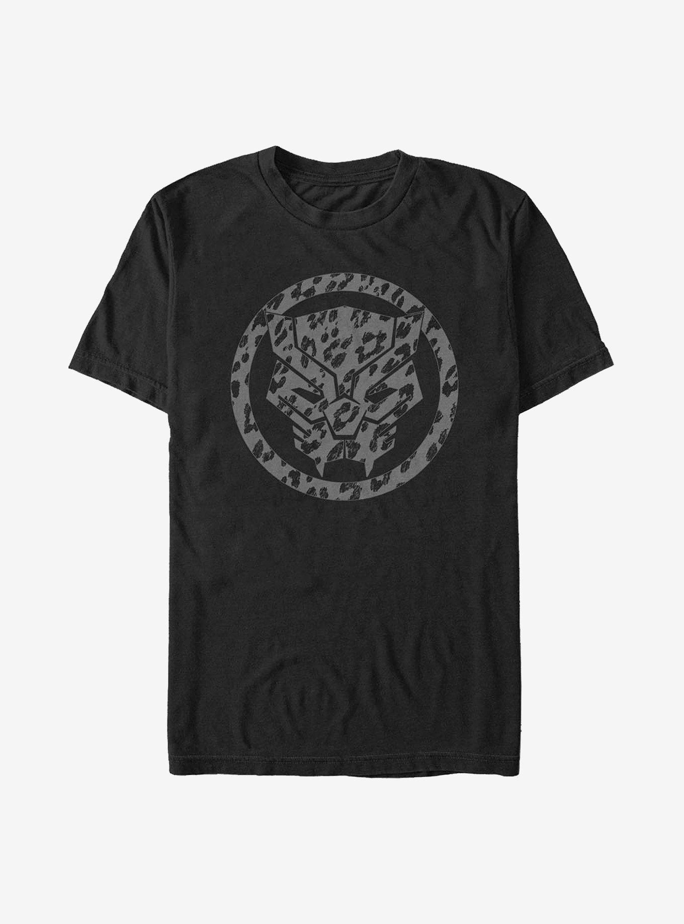 Marvel Black Panther Icon Leopard Fill T-Shirt - BLACK | BoxLunch