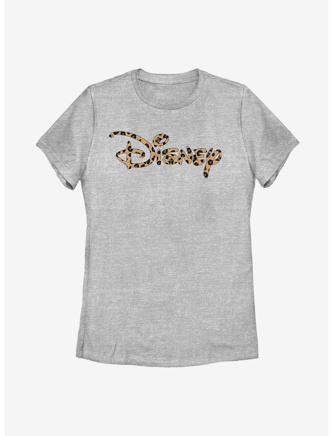 Disney Logo Leopard Fill Womens T-Shirt, ATH HTR, hi-res