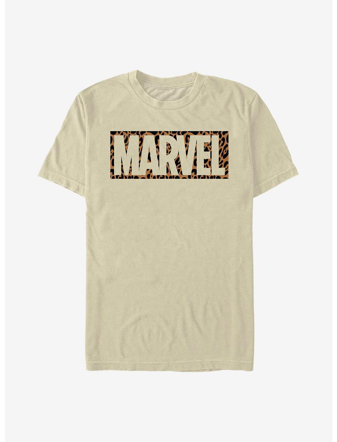Marvel Logo Cheetah Fill T-Shirt, SAND, hi-res