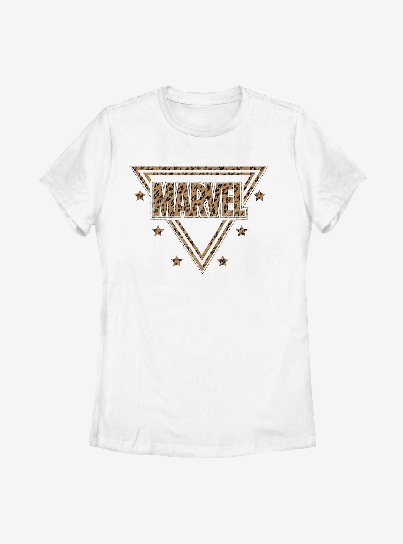 Marvel Logo Leopard Fill Womens T-Shirt, , hi-res