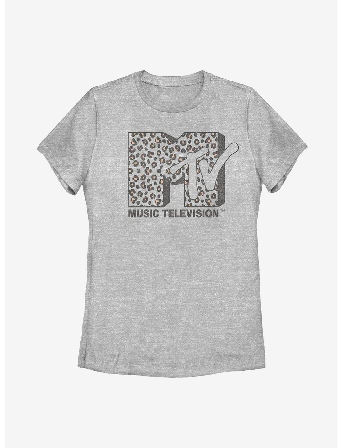 MTV Leopard Logo Womens T-Shirt, ATH HTR, hi-res
