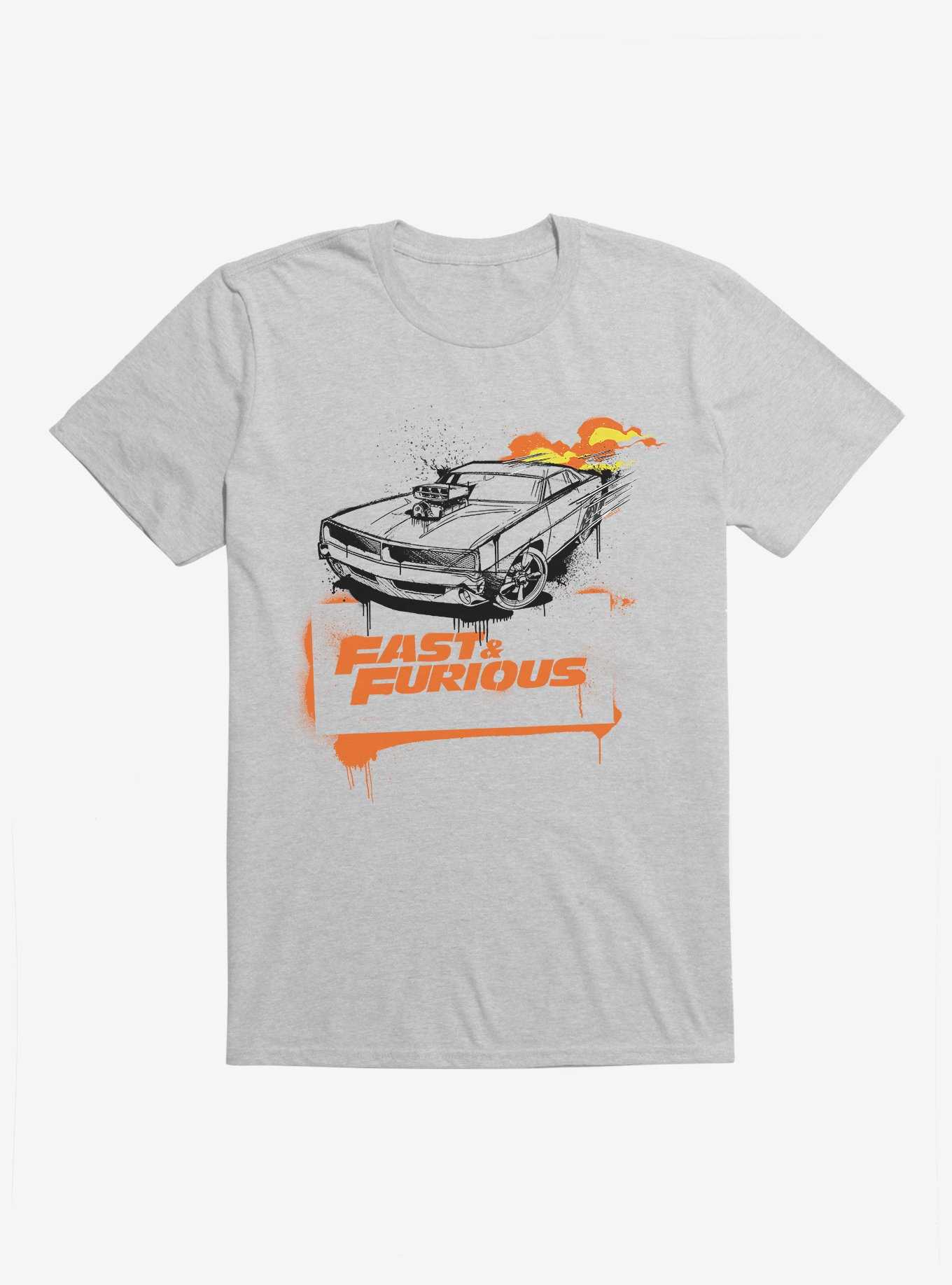 Fast & Furious Spray Logo T-Shirt, HEATHER GREY, hi-res