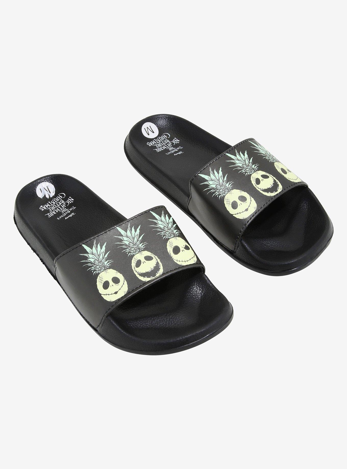 Disney The Nightmare Before Christmas Summer Pineapple Jack Slides, BLACK, hi-res