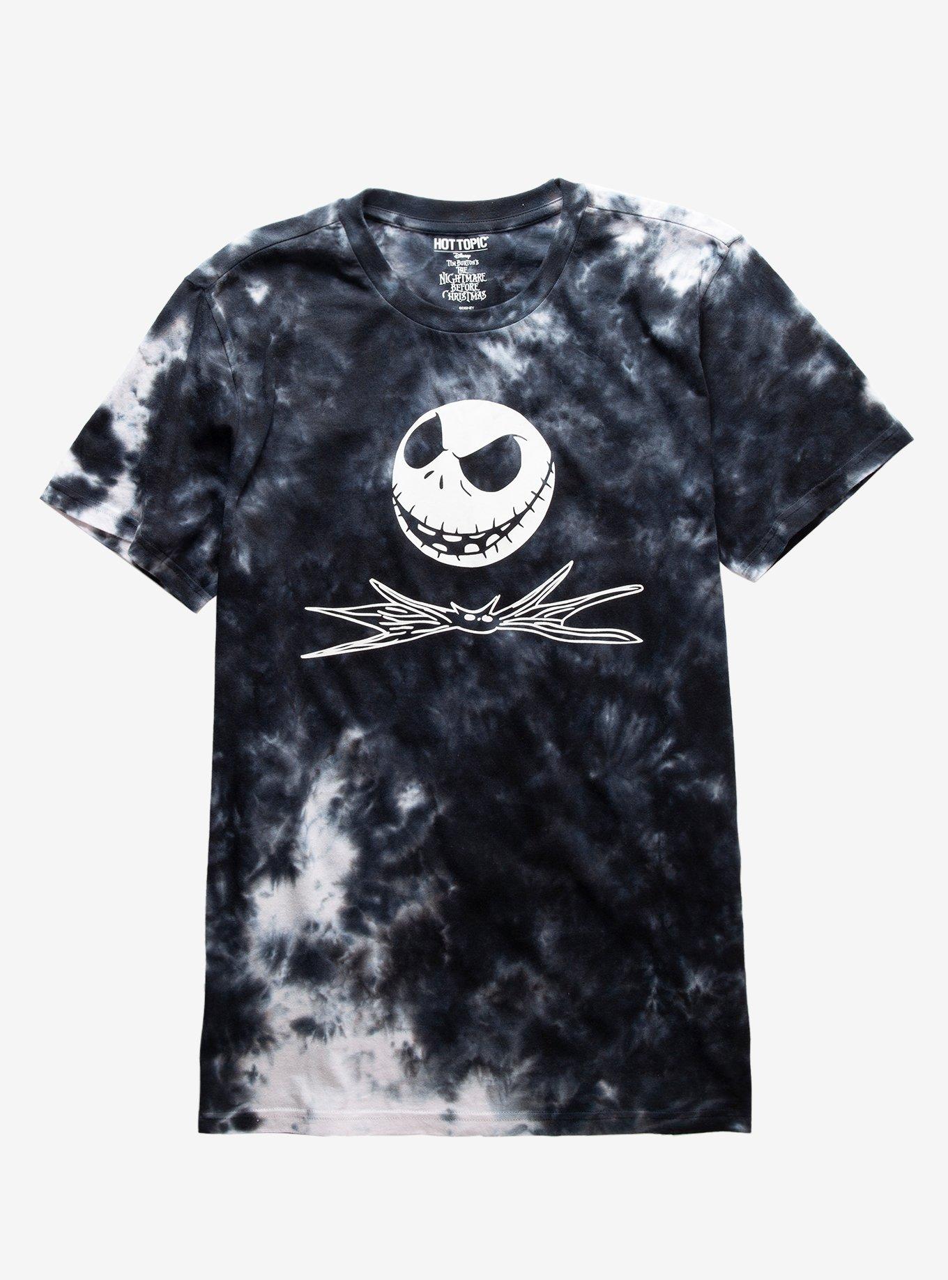 The Nightmare Before Christmas Jack Tie-Dye Slash Back Girls T-Shirt, GREY, hi-res