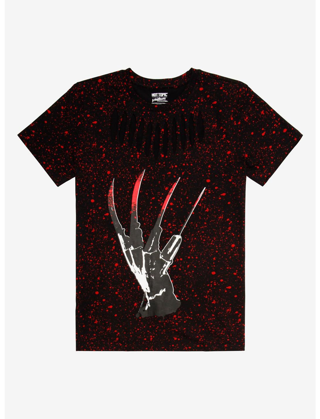A Nightmare On Elm Street Freddy Glove Slashed Girls T-Shirt, BLACK, hi-res
