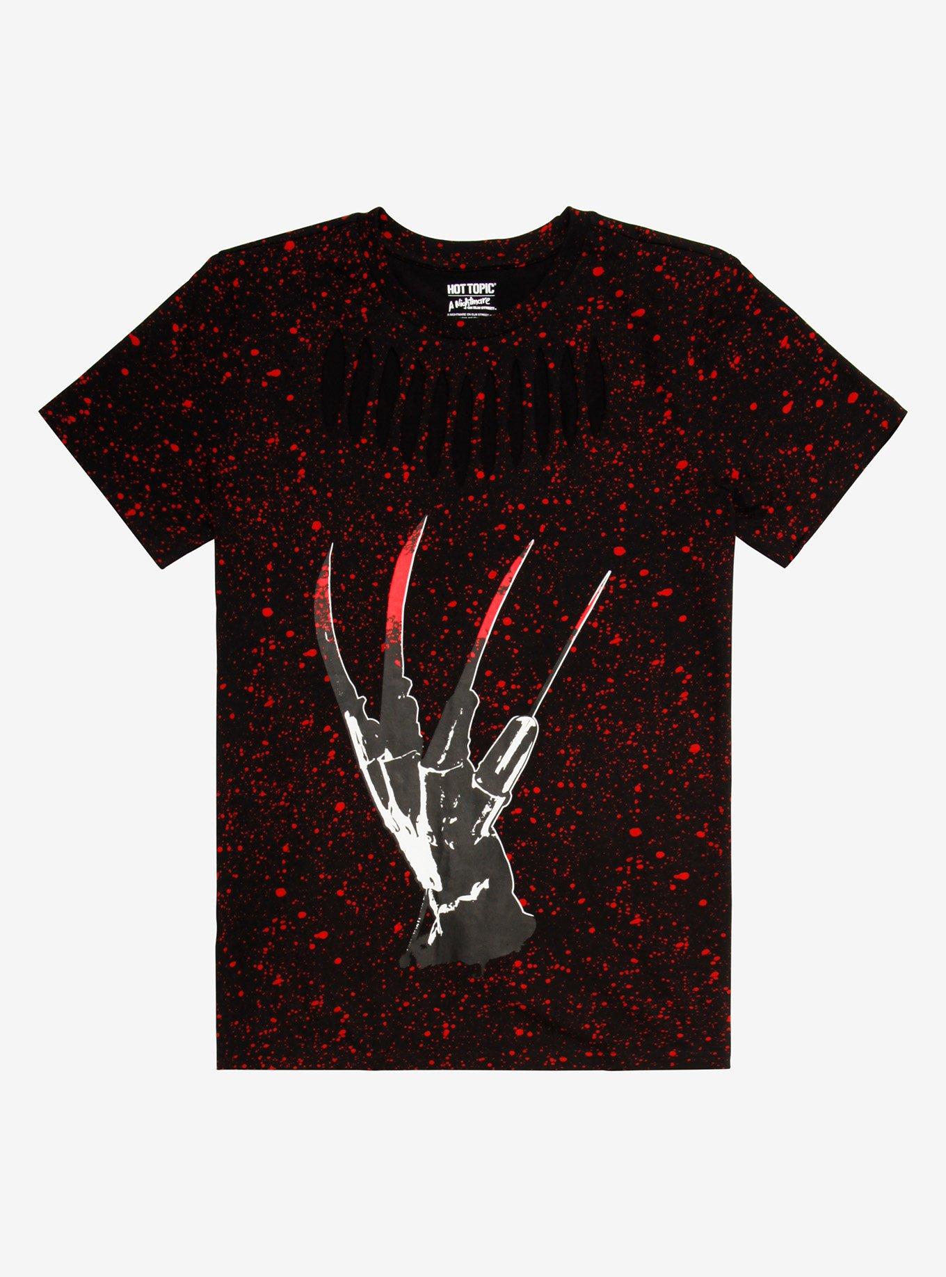 A Nightmare On Elm Street Freddy Glove Slashed Girls T-Shirt, BLACK, hi-res