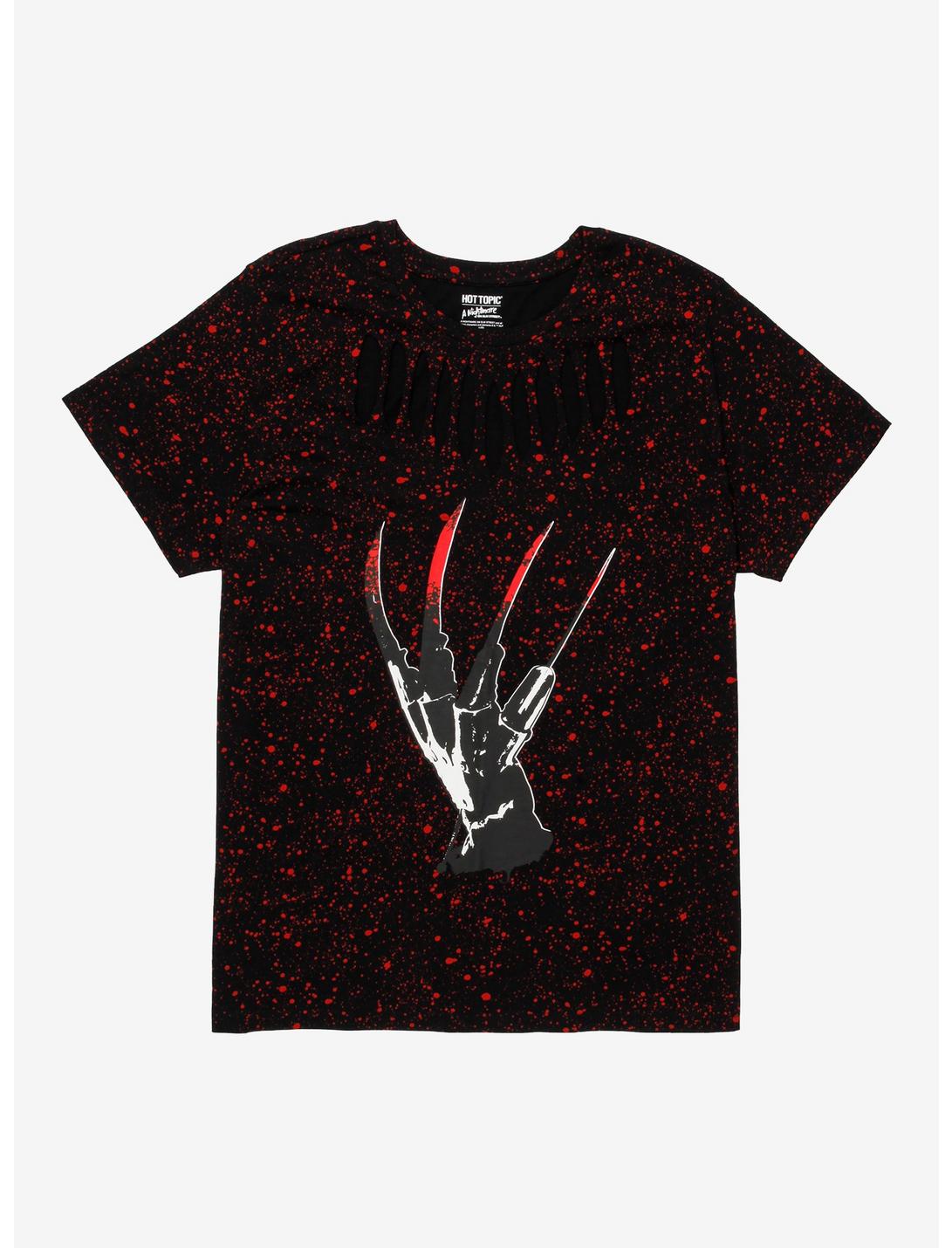 A Nightmare On Elm Street Freddy Glove Slashed Girls T-Shirt Plus Size, BLACK, hi-res