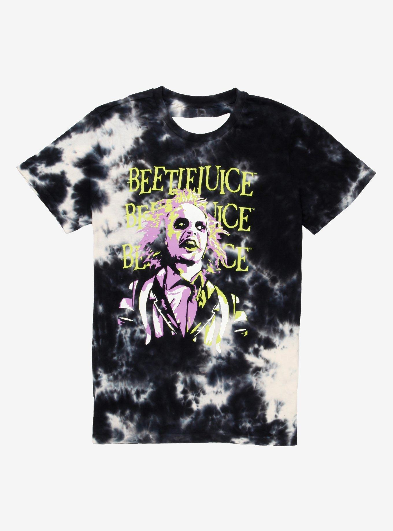 Beetlejuice Tie-Dye Slashed Back Girls T-Shirt Plus Size, WHITE, hi-res