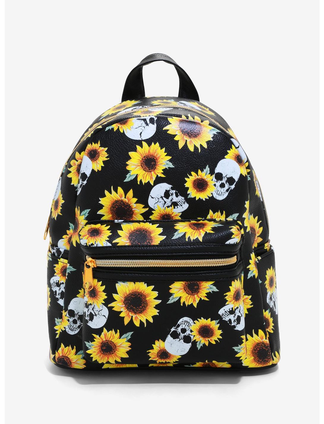 Sunflowers & Skulls Mini Backpack, , hi-res