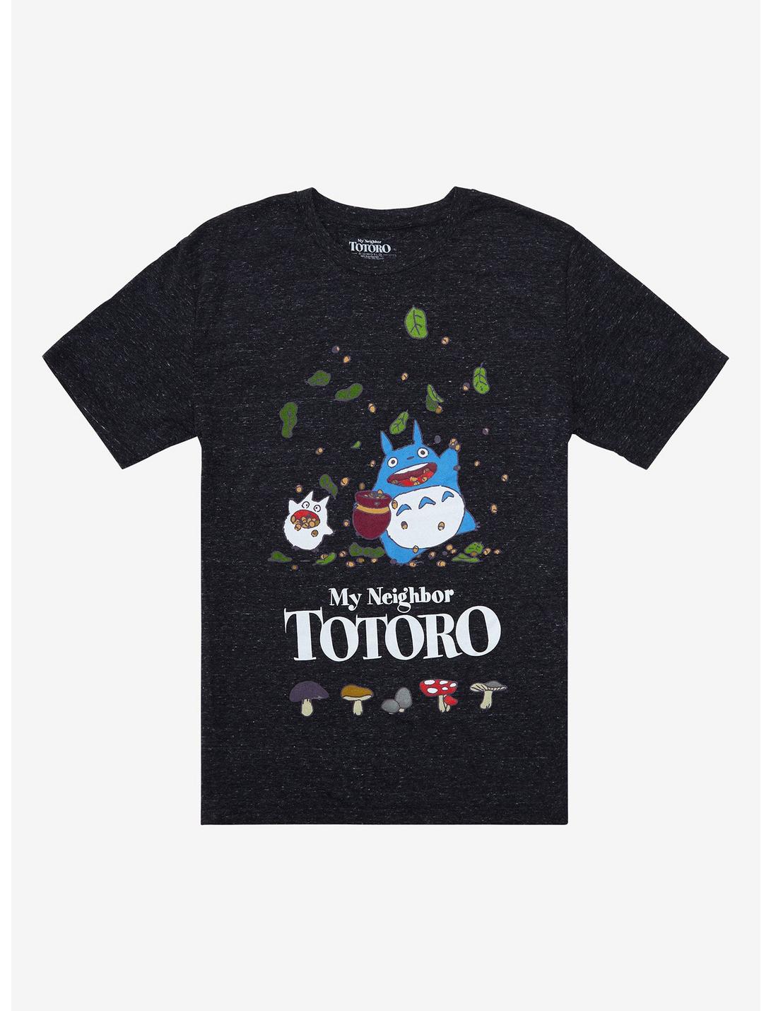 Studio Ghibli My Neighbor Totoro Mushrooms & Leaves T-Shirt - BoxLunch Exclusive, DARK GREY, hi-res