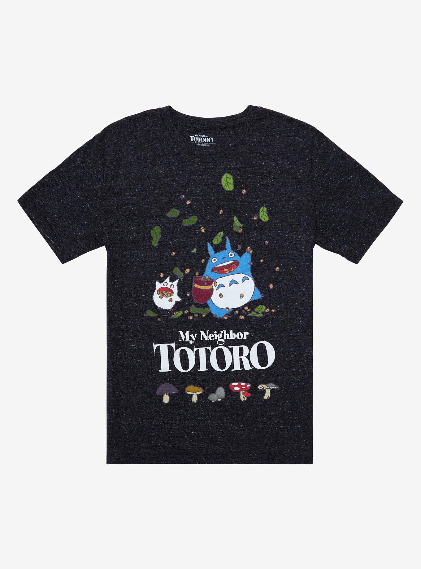 Studio Ghibli My Neighbor Totoro Mushrooms & Leaves T-Shirt - BoxLunch Exclusive, DARK GREY, hi-res