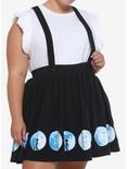 Coraline Button Moon Suspender Skirt Plus Size, BLACK, hi-res