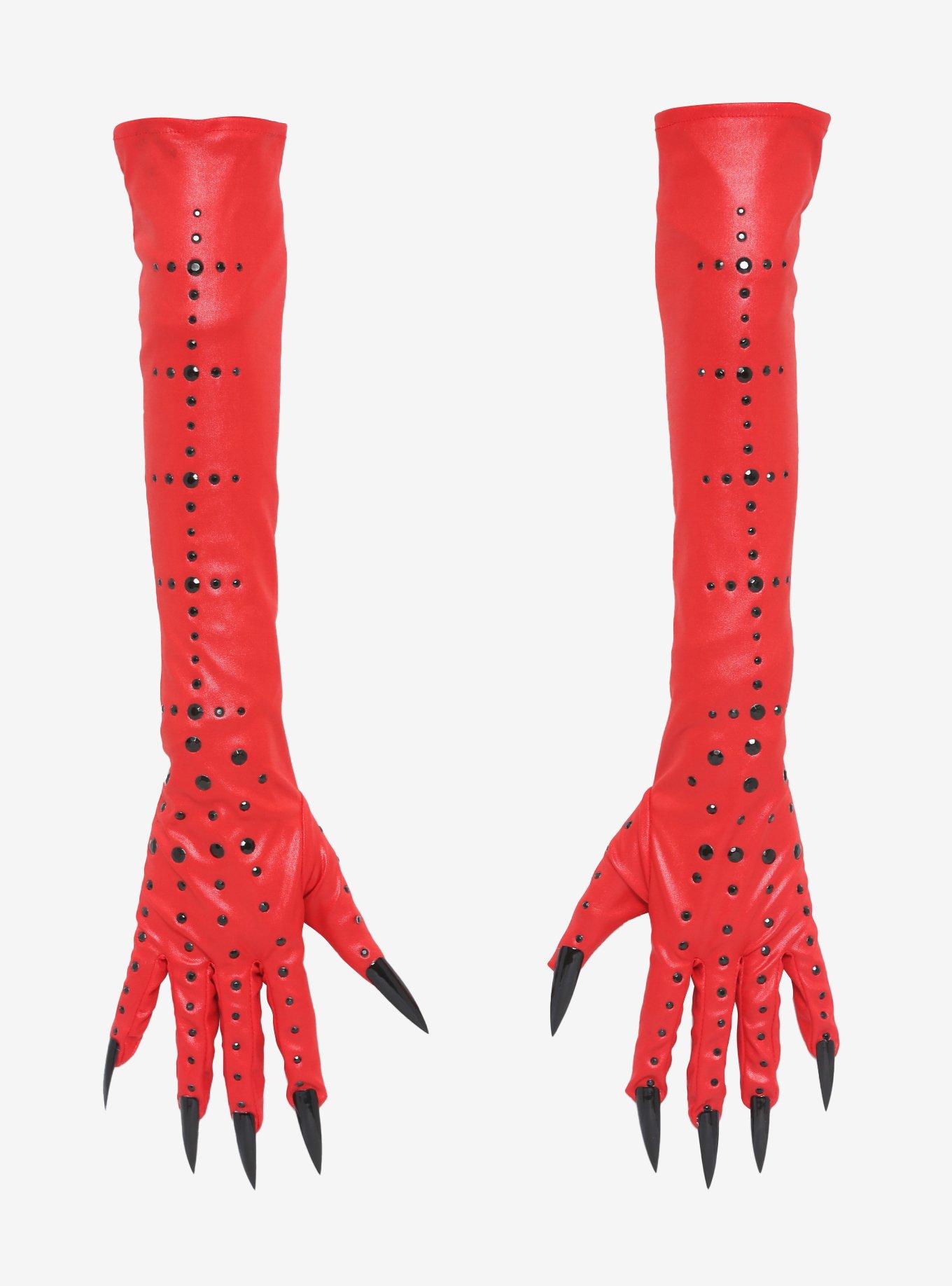 Devil Long Nails Red Gloves, , hi-res