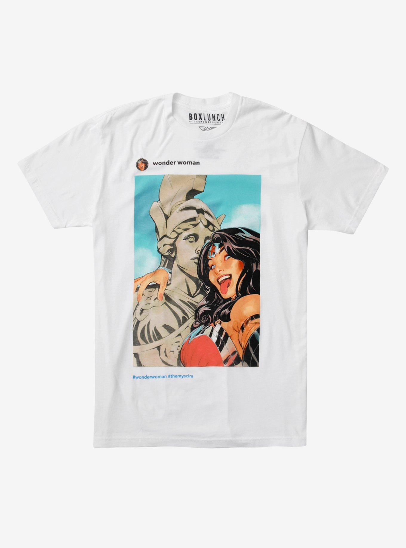 DC Comics Wonder Woman Selfie T-Shirt - BoxLunch Exclusive, WHITE, hi-res