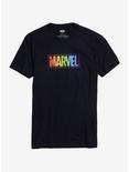 Marvel Rainbow Logo T-Shirt, BLACK, hi-res